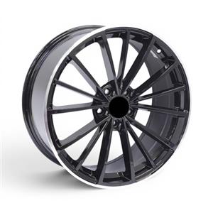 19″ QS-5937 5×112 Black with Polished Lip Alloy Wheels