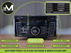 2020 GWM STEED 5 SX D.CAB CAR RADIO & MEDIA PLAYER UNIT