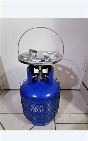 Gas, 5kg gas cylinder with stainless steel gas cooker top, including 2kg start up gas