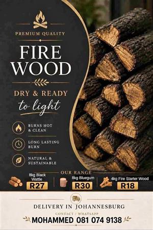 Firewood For Sale, Bluegum, Black Wattle, Fire Starter Wood/ Kindling