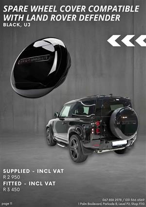 Spare Wheel Cover compatible with Land Rover Defender - fitted