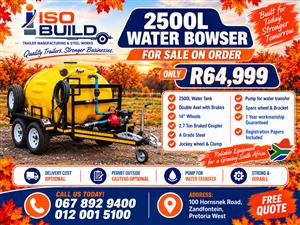 2500L Water Bowser Plastic Tank for sale