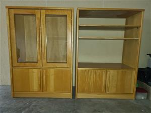 Glass and Wooden TV Cabinet