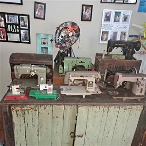 Collection of vintage sewing machines