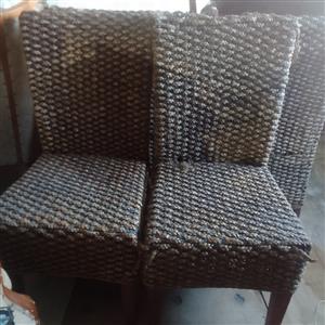 5 Seagrass chairs for sale, need to be refurbished 