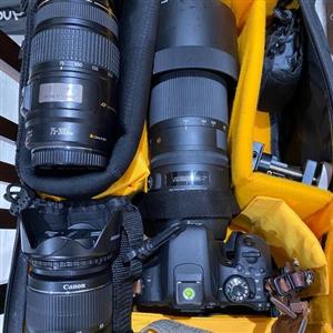Canon 800D Camera kit, lenses + acc's. 