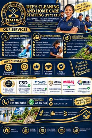 Cleaning,Landscaping,workers replacements