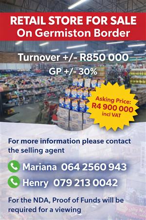 Retail store for sale in Germiston