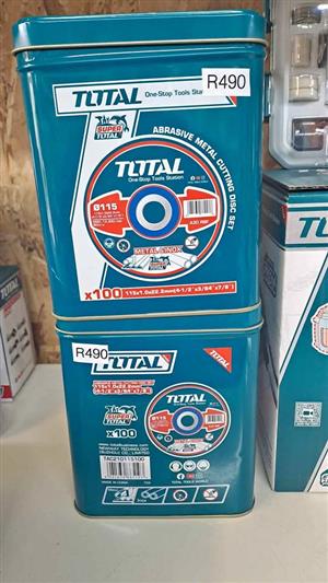 Brand New Total Tools x100 abrasive metal cutting discs
