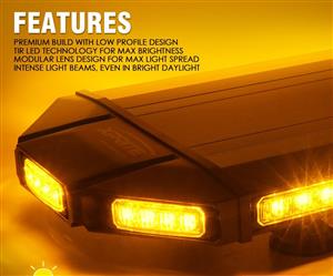 LED Roof Top Emergency Warning Strobe Flash Light Stealth Design. Black Aluminium. Brand New Kits.