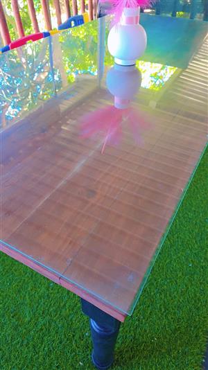 8 seater dining table  with  Armour plate glass