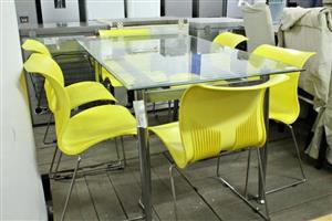 7PC GLASS TOP PATIO SET S066680A