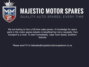 Sales Position for vehicle spares available now 