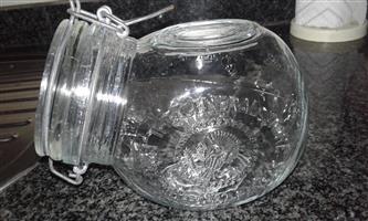 VINTAGE GLASS CANDY STORAGE JARS 