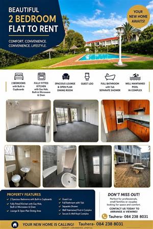 2 BEDROOM FLAT TO RENT 