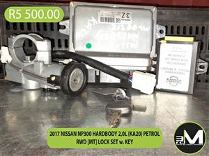 2017 NISSAN NP300 HARDBODY 2,0L (KA20) PETROL RWD [MT] LOCK SET w. KEY