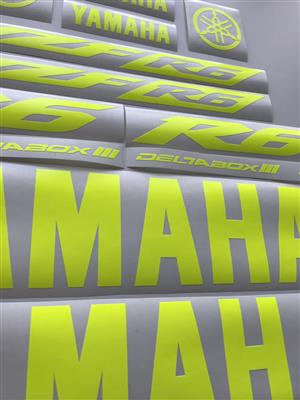 YAMAHA yzf-R1 / yzf-R6 Decals Stickers NEON YELLOW 