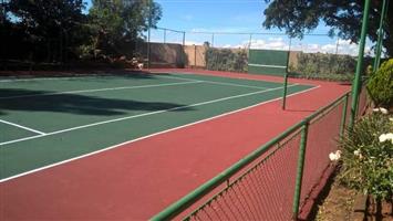Tar surfacing and tennis courts 