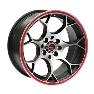 15″ GR151063 4/100 & 4/108 Matt Silver with Red Lip Alloy wheels