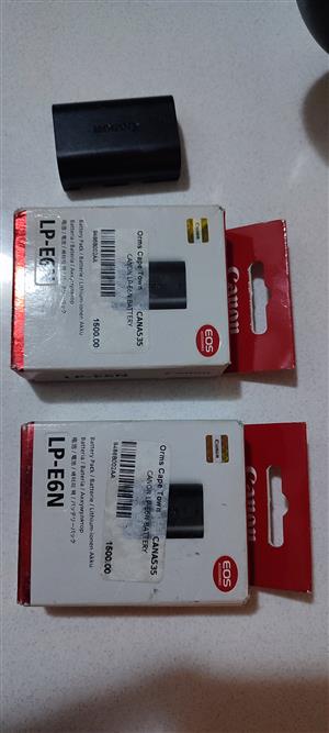 Canon Battery Camera LP-E6N . 2 which are brand new never used with one used. 