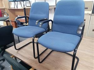 Blue dot arm chairs