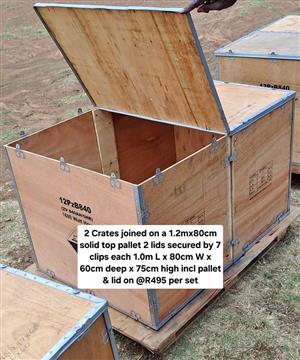 Creative Double Crates on pallet secured lids sizes on photo Jhb South