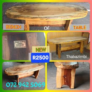 Live edge robuustic  bench /  table / garden bench / TV Stand /stoep bank