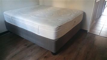 Upholstered queen sized bed base. Collection only