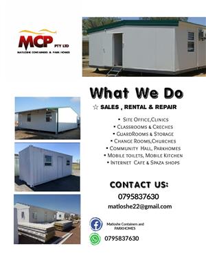 We manufacture Parkhomes, mobile kitchens and shipping containers