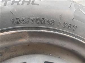 155 70R 13 full set of tyres and steel rims 