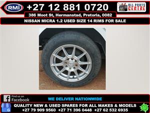 Nissan micra 1.2 used size 14 rims for sale