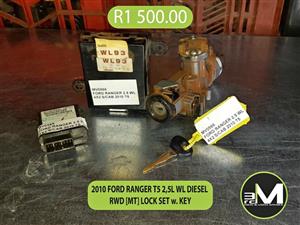 2010 FORD RANGER T5 2,5L WL DIESEL RWD [MT] LOCK SET w. KEY