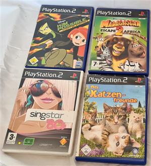 PlayStation 2 PS2 Game Bundle (4 Games) - Kim Possible, Madagascar 2, SingStar, Petz