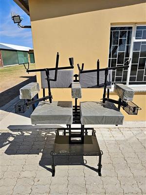 DUBBEL opvoubare en verstelbare Bakkie skiet stoel. 