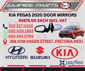 KIA PEGAS 2020- LEFT OR RIGHT DOOR MIRROR NEW EACH FOR SALE