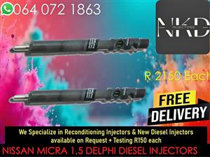 NISSAN MICRA 1,5 DIESEL INJECTORS FOR SALE OR TO RECON OR NEW