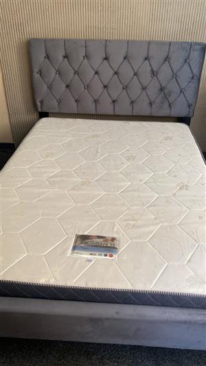 Dover Velvet Touch Double Bed - Grey