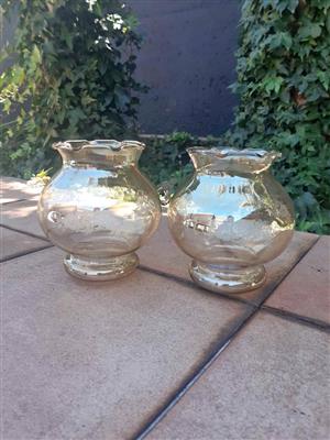 vintage amber glass light shades.