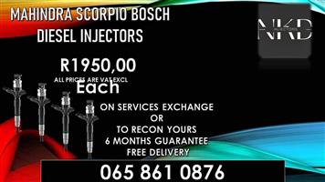 Mahindra Scorpio diesel Injectors For Sale on exchange or recon.