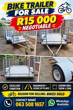 Double Bike Trailer - Roadworthy and license up to date