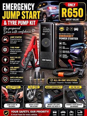 Jump Starter And Tyre Pump Kit