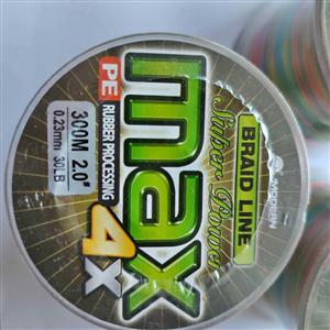 Fishing Braid Spools -30Lb/25Lb 300m Multicolour 4x Strand