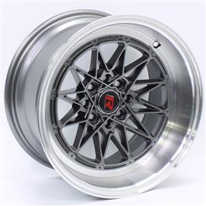 15″ GR 151207 4×100 & 4×108 Gunmetal Machine Lip Alloy Wheels