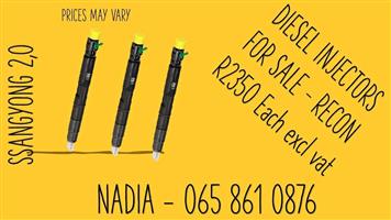 SSANGYONY 2,0 DIESEL INJECTORS FOR SALE WE SELL ON EXCHANGE OR RECON