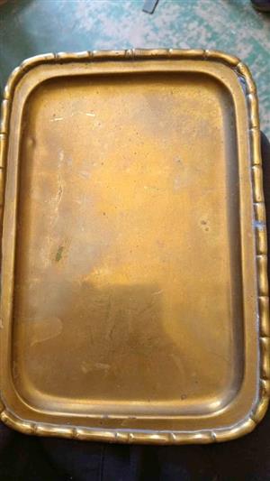 Vintage heavy Brass tray 25×17cm