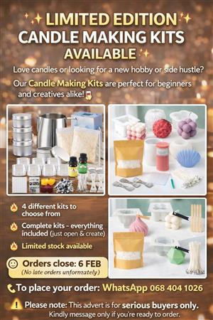  LIMITED EDITION CANDLE MAKING KITS AVAILABLE 