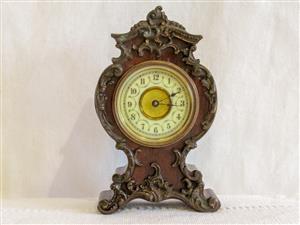 Antique Miniature Mahogany Mantle Clock (SKU 362) 