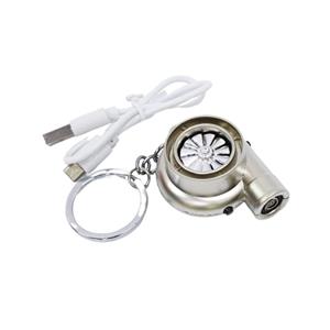 Turbocharger Cigarette Lighter Keyring with Turbo Sound - (Silver)
