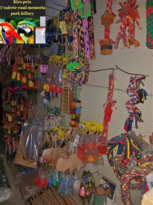 Chew toys and perches  for parrots