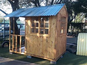Wendy houses, log cabin and knotty pine, tool sheds, guard huts and custom-made 